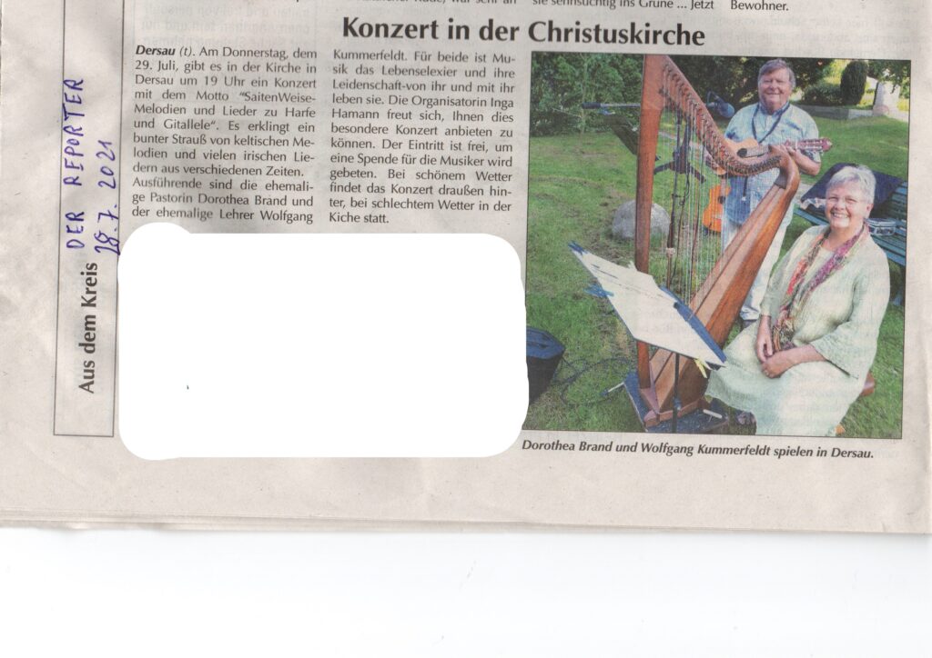 Unser erstes Konzert. Das war die Zeitungsanzeige.